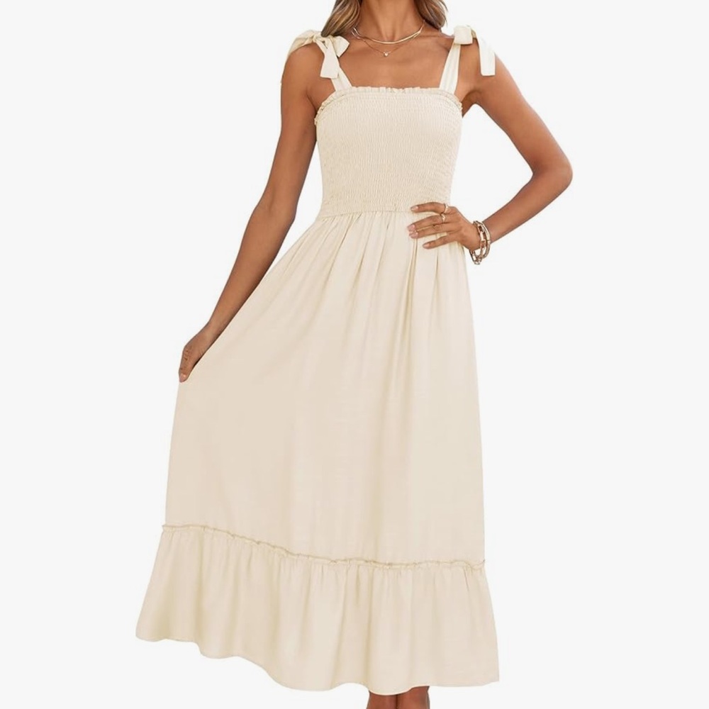 Elegant Cream Midi Dress